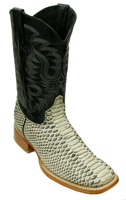 Dona Michi Men's Cow Hide Python Print Boots Square Toe Rodeo Handcrafted Quality Boots