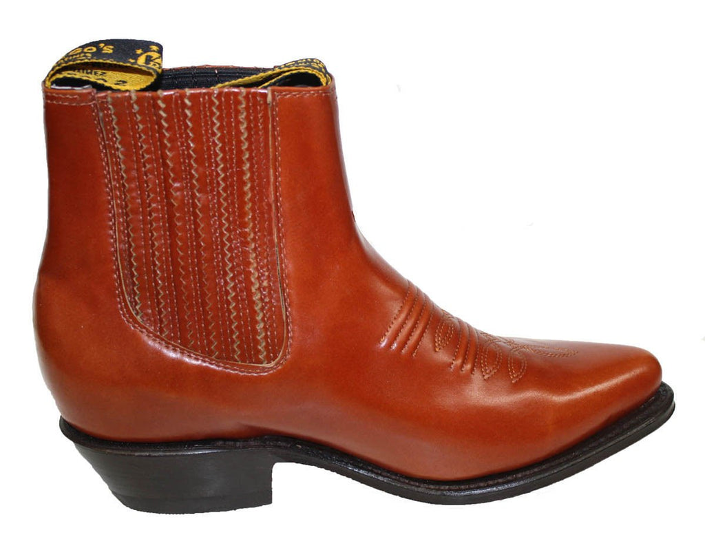 Men Genuine Cowhide Short Ankle Desgin Cowboy Boots