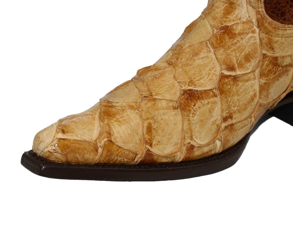 Men's Snip Toe Genuine Fish Skin Leather Cowboy Western Boots