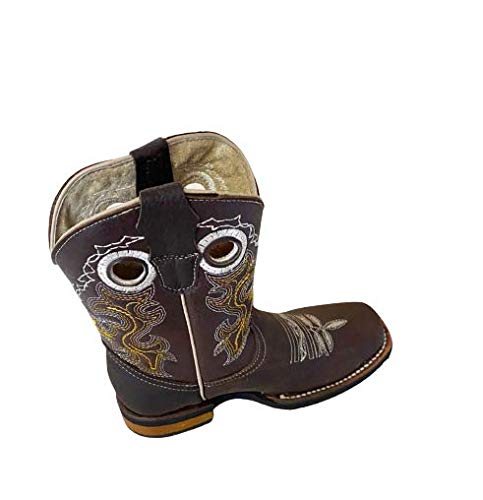 Dona Michi Kids Genuine Cowhide Leather Western Cowboy Rodeo Square Toe Handmade Bota