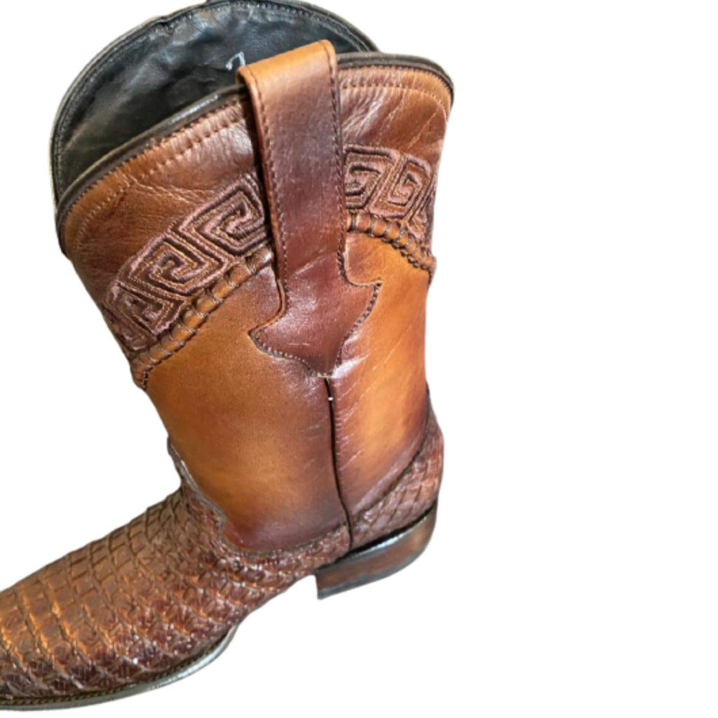 Dona Michi Men's Wild West Caiman Hornbeck 3x Toe Black Boots Handcrafted