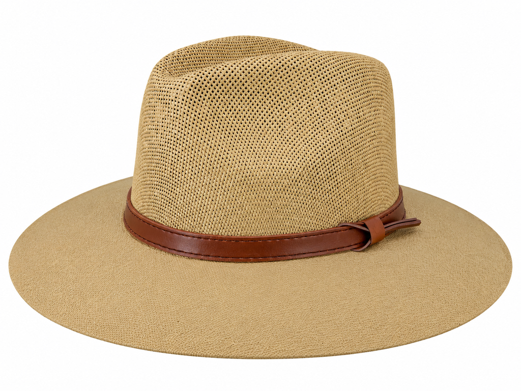 Men’s Wide Brim Woven Fedora Hat – Lightweight Western Rancher Style
