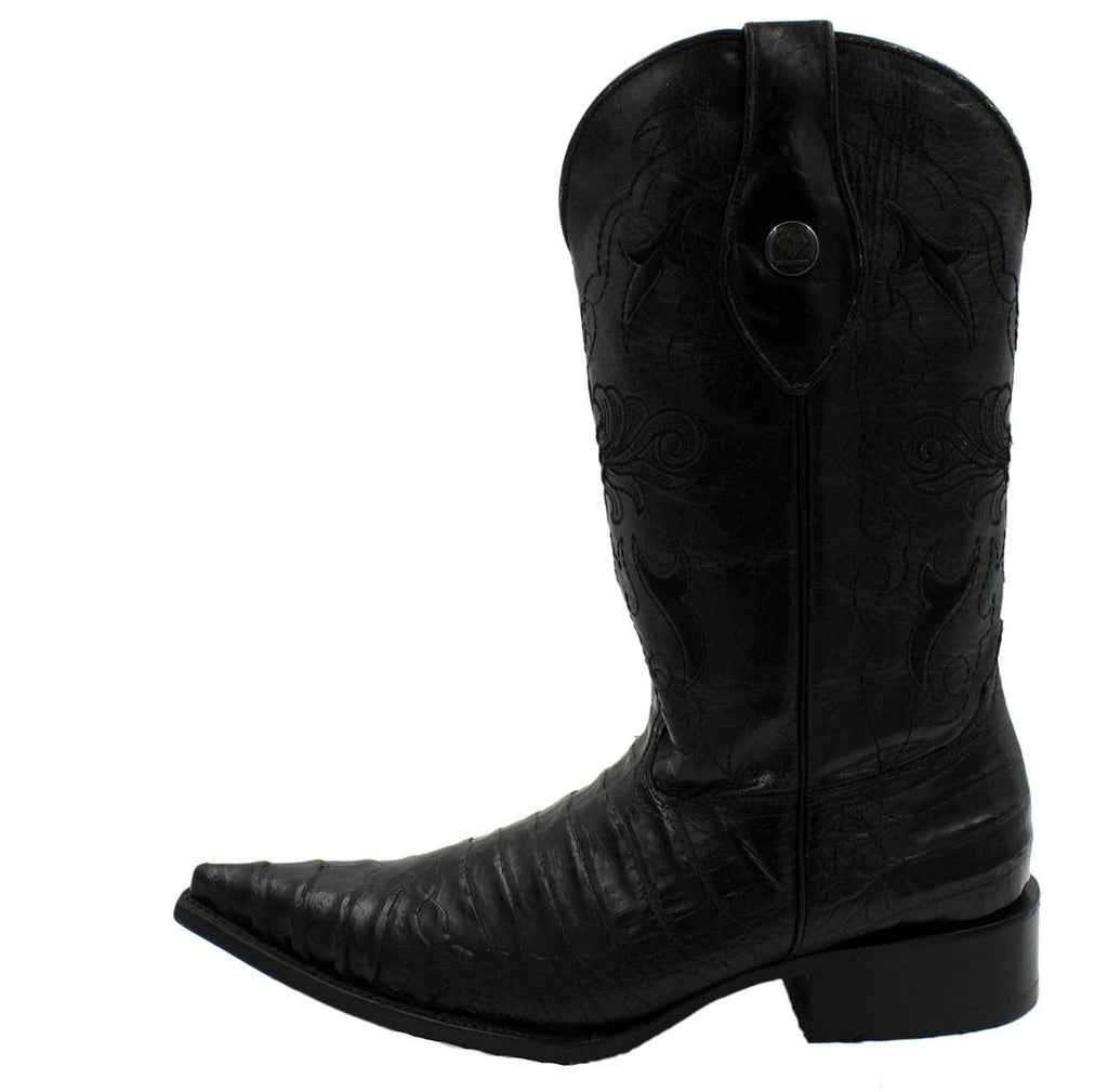 Dona Michi Men's Handcrafted Crocodile Alligator Belly Print Western Cowboy Boots