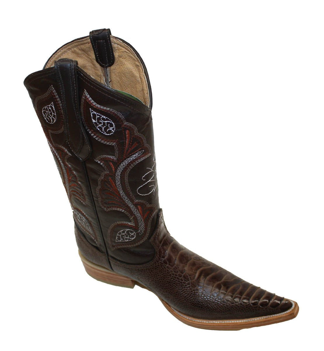 Cowboy Genuine Leather Ostrich Leg Print Cowboy Handmade Luxury Boots
