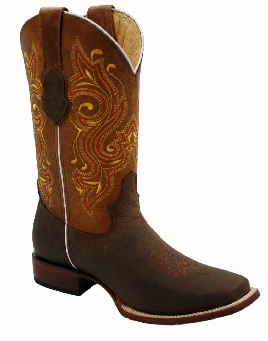 New Handmade Mens Cow Boy Unique Style Western Boots Leather Sole