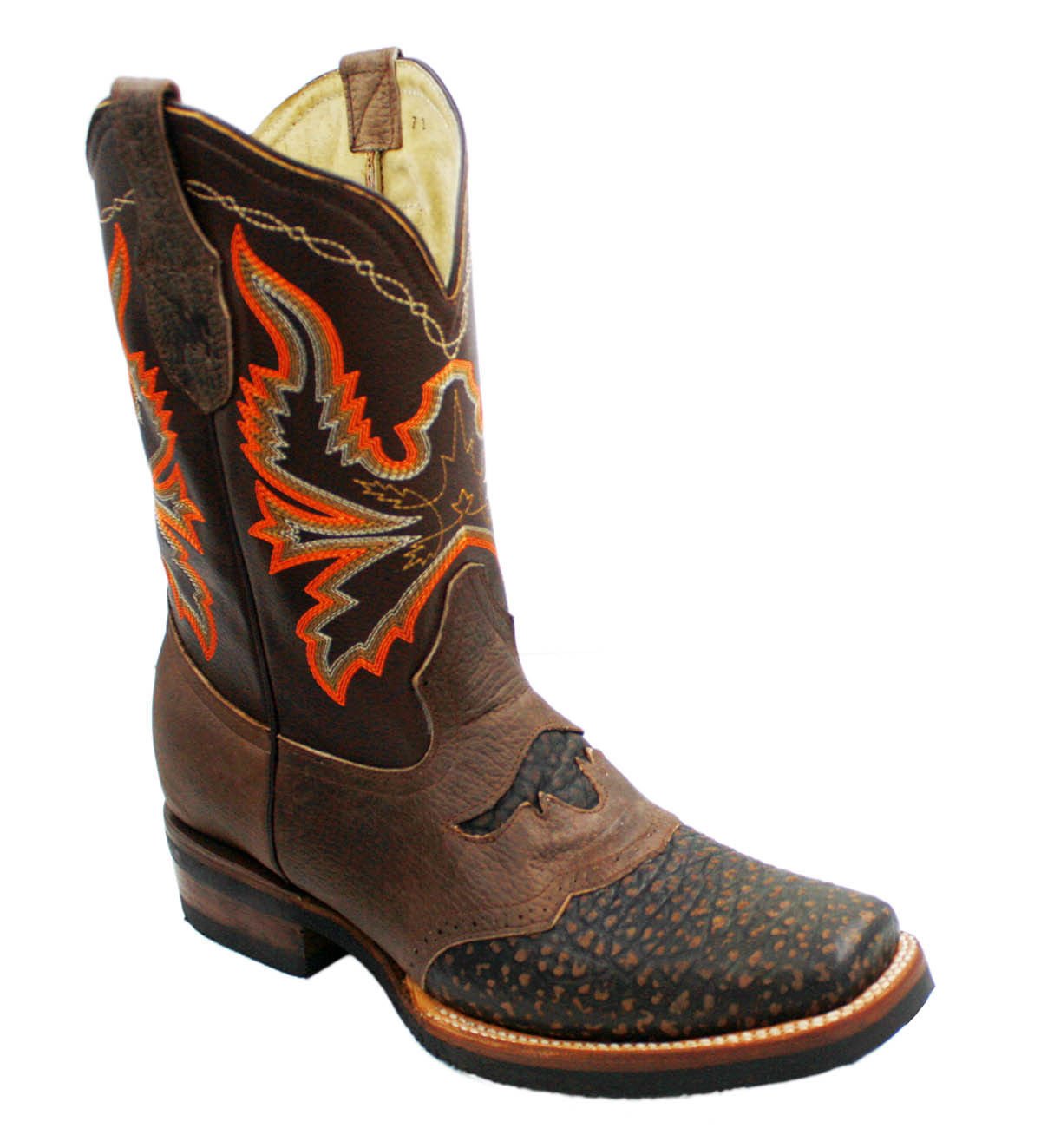 Men Cowboy Boots Genuine Cowhide Leather Crocodile Print Rodeo Boots