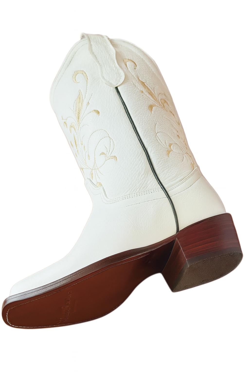 Dona Michi Women's Western Cowgirl White and Red Pointy Toe Boots Genuine Leather Dama Puntal