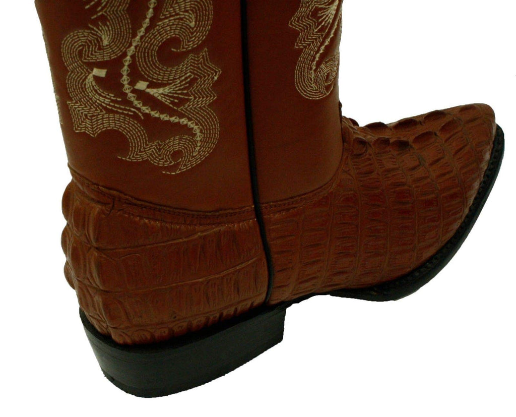 Men Genuine Cowhide Crocodile Print Leather Western Boots