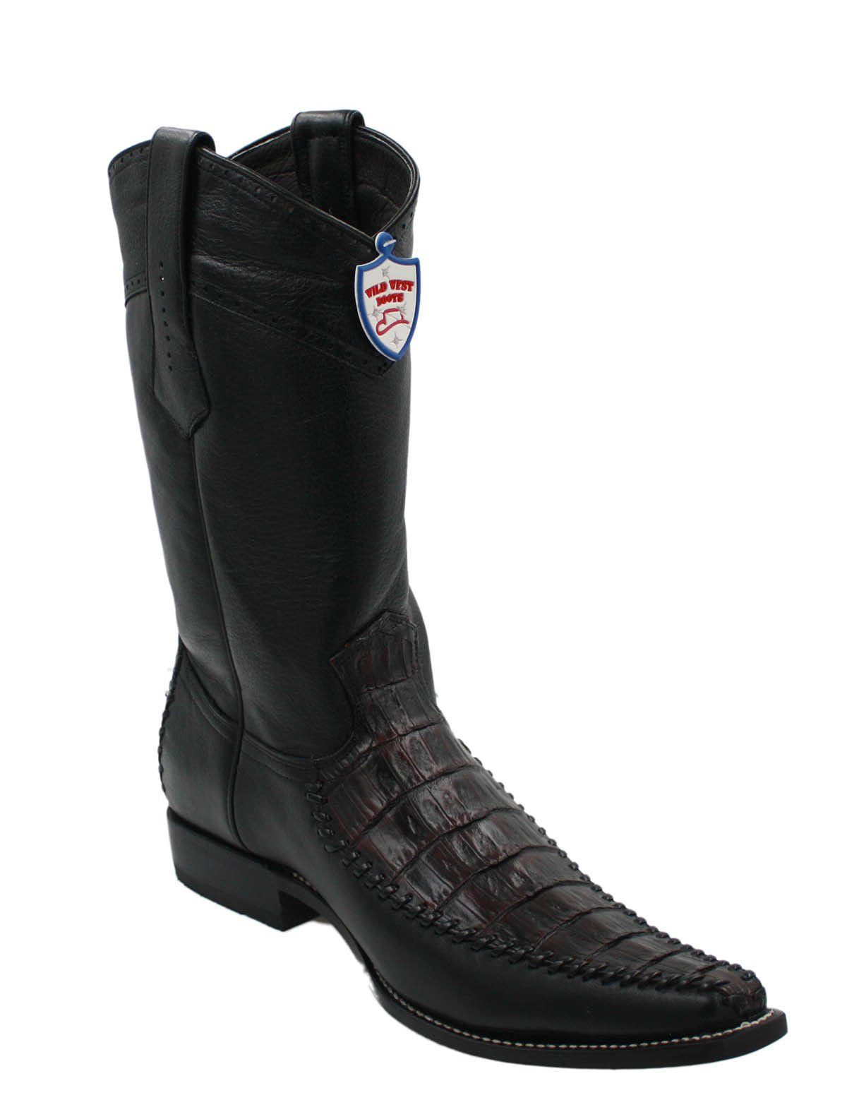 Men's Genuine Crocodile Belly Skin Leather Cowboy Square Toe Western Boots