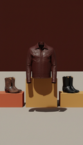 Western Leather Jacket with Snap Accents
