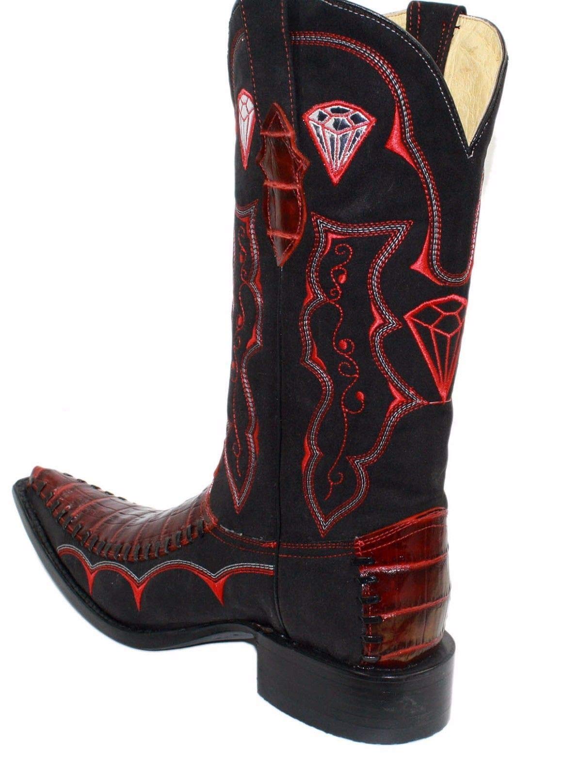 Men's Genuine Leather Crocodile Print 3X Cowboy Boots Handmade