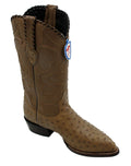Men's Genuine Wild West Real Ostrich Leather Western Cowboy Boots_Mink_8.5