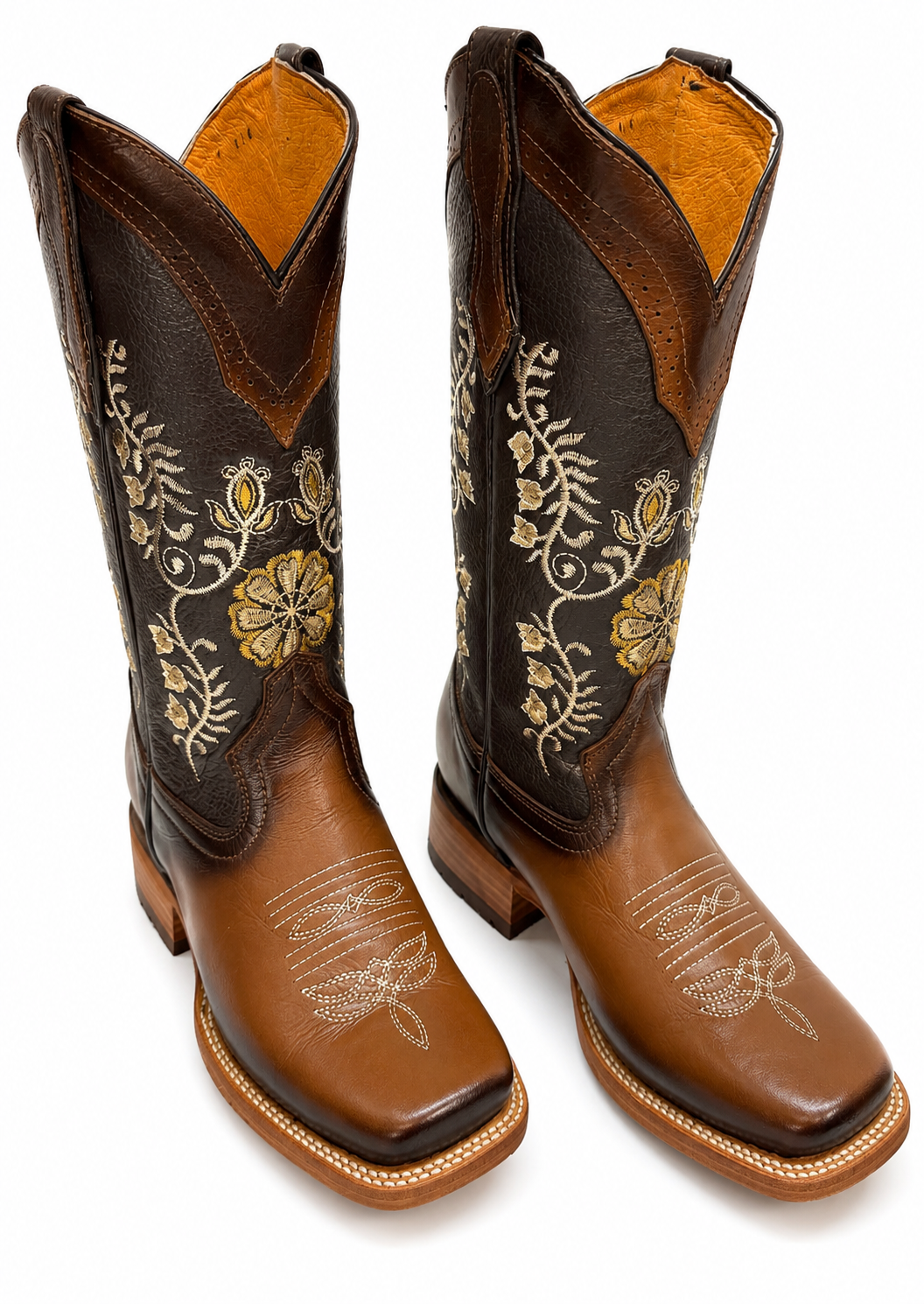 Women’s Genuine Leather Boots – Classic Casual Mid-Calf Boots with Durable Leather Sole