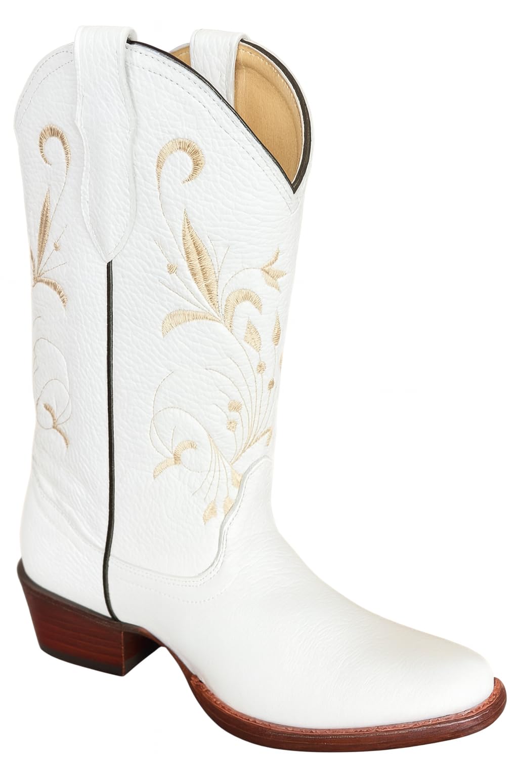 Dona Michi Women's Western Cowgirl White and Red Pointy Toe Boots Genuine Leather Dama Puntal