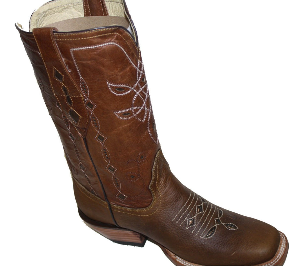Cowgirl Western Lazer Cut Cow Hide Genuine Leather Boots