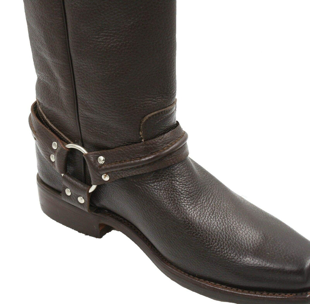 Dona Michi Men's Genuine Cowhide Leather Motorcycle Boots Handmade