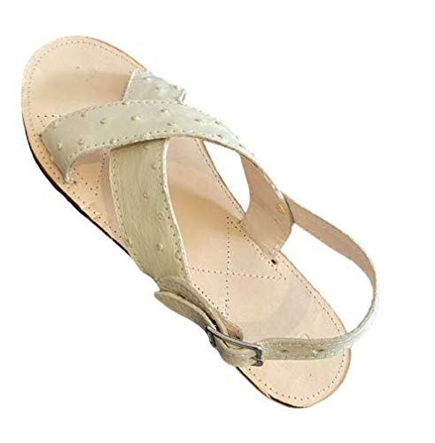 Dona Michi Men's Traditional Mexican Genuine Ostrich Leather Handmade Cruzado Sandals