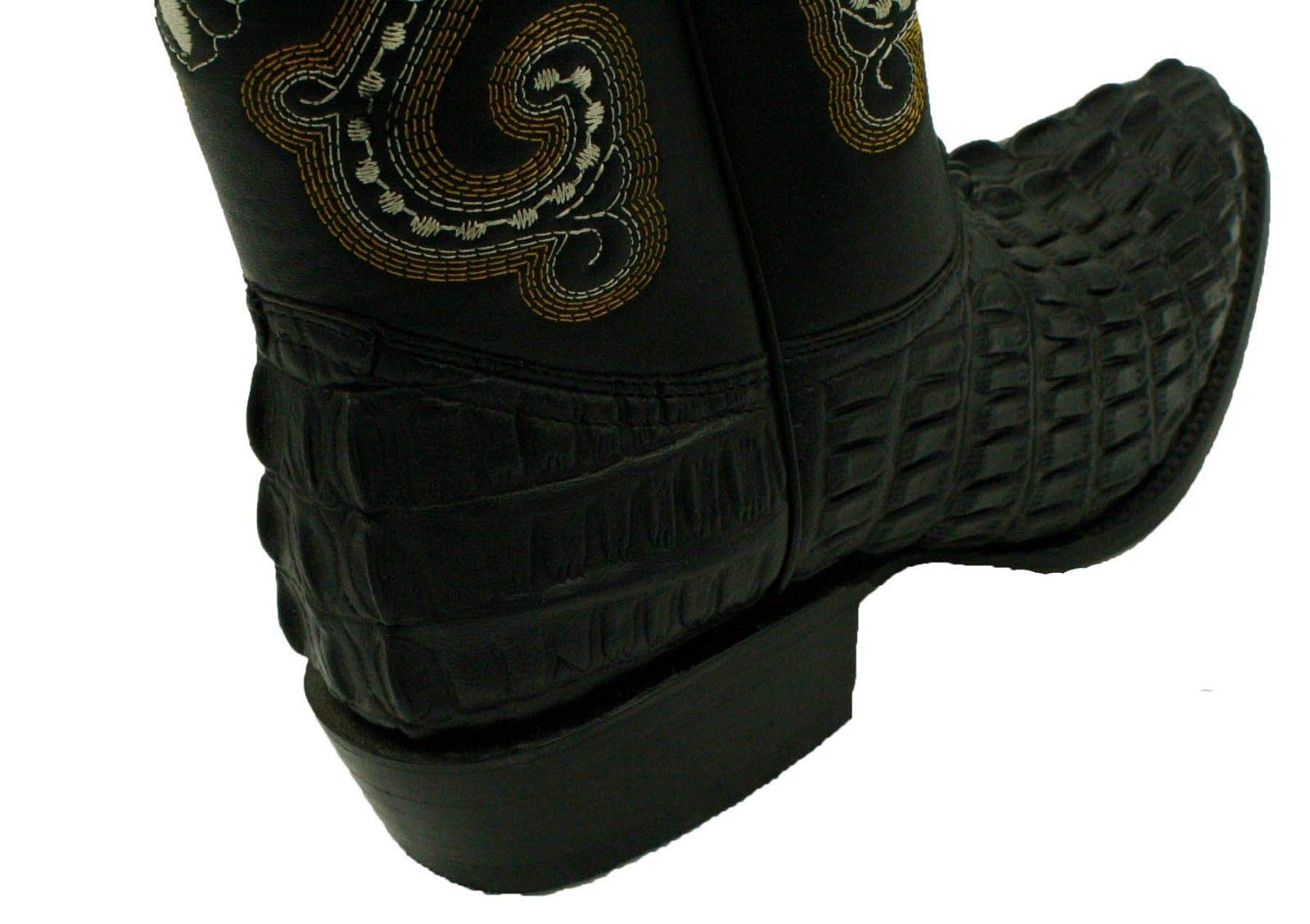 Men Genuine Cowhide Crocodile Print Leather Western Boots