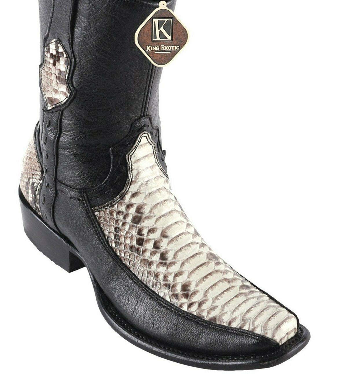 Dona Michi Men's King Exotic Python Boots With Deer Dubai Toe Handcrafted