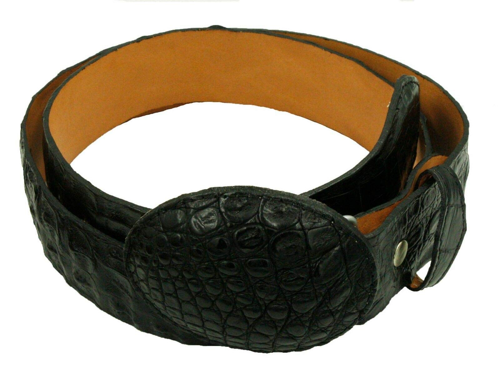 Dona Michi Genuine Crocodile Skin Leather Exotic Western Cowboy Belt with Removable Buckle