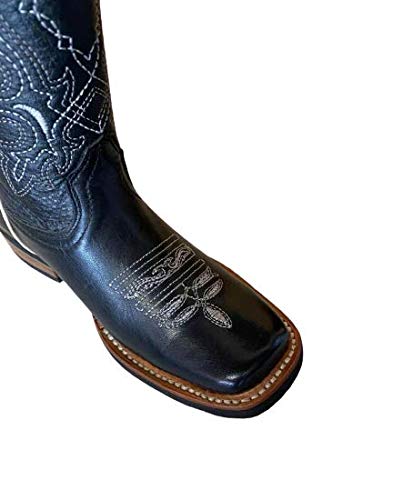 Dona Michi Kids Genuine Cowhide Leather Western Cowboy Rodeo Square Toe Handmade Bota
