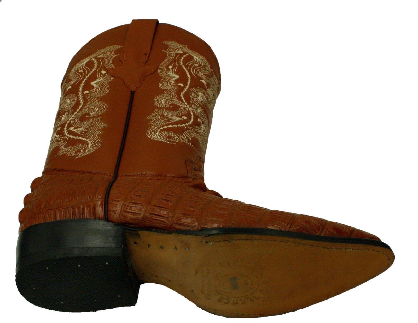 Men Genuine Cowhide Crocodile Print Leather Western Boots