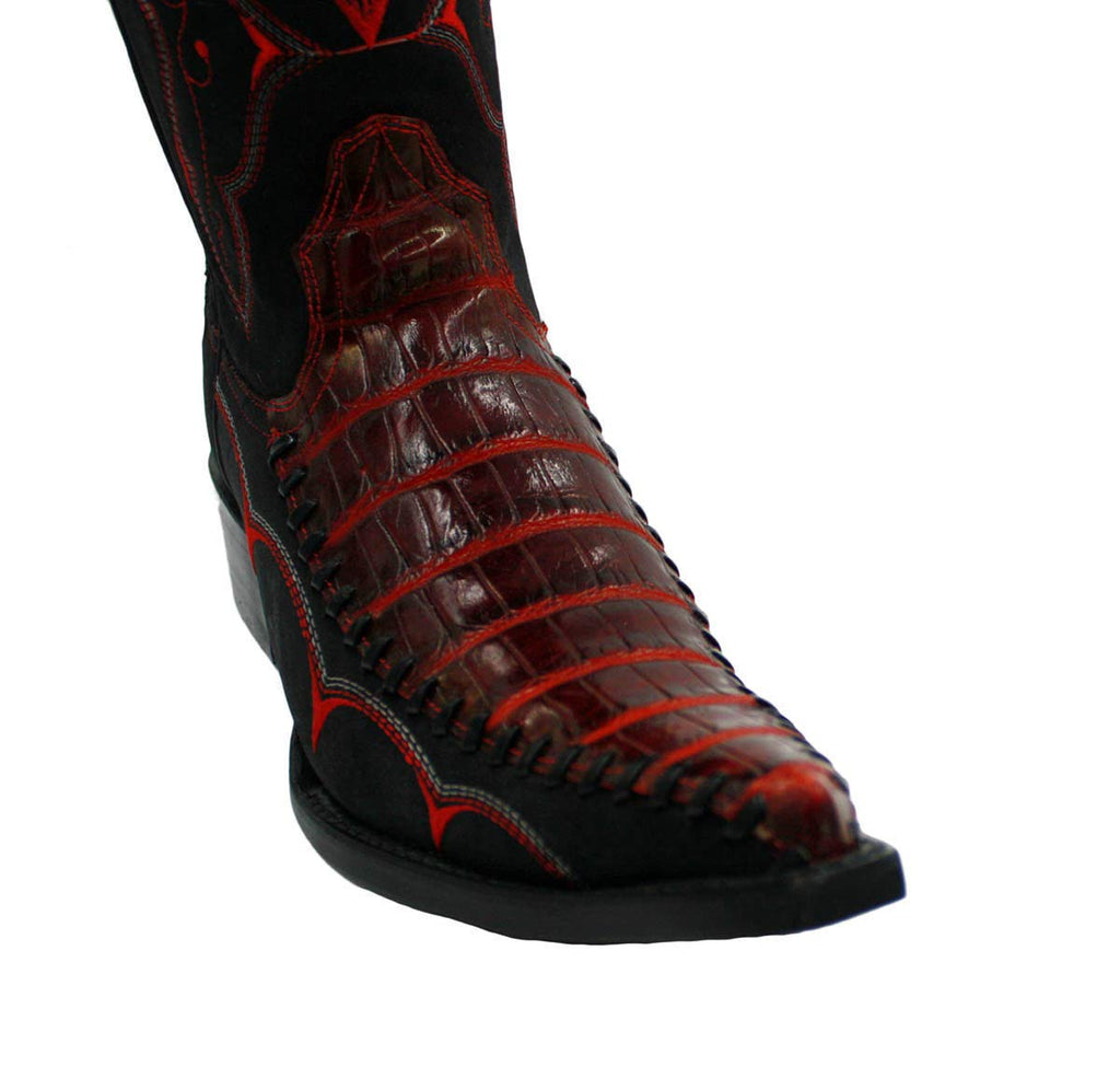 Men's Genuine Leather Crocodile Print 3X Cowboy Boots Handmade