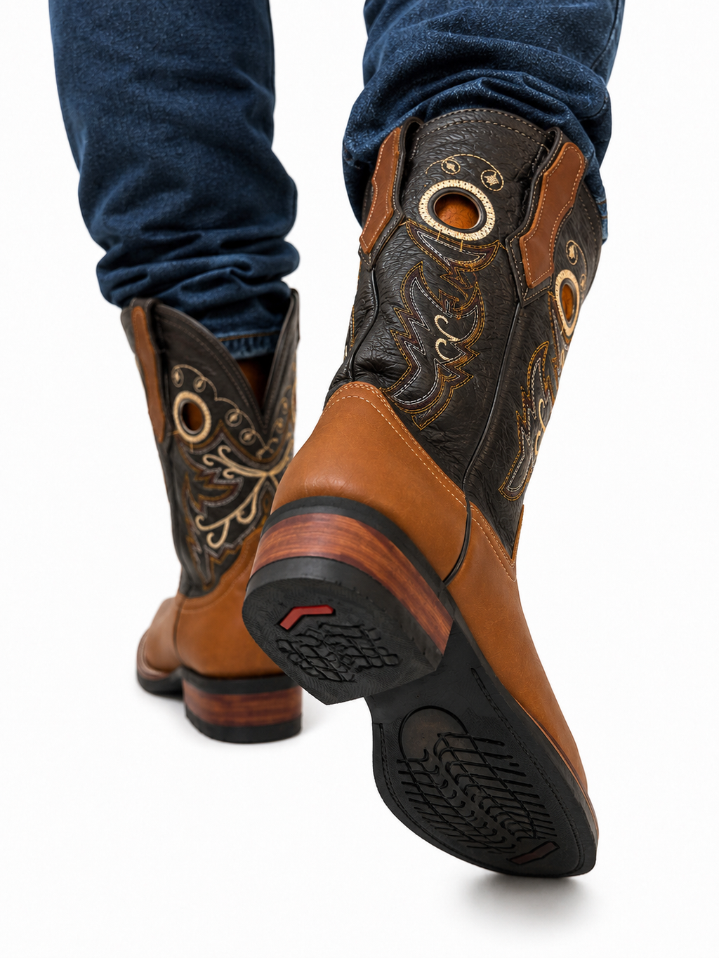 Men’s Handcrafted Genuine Leather Cowboy Rodeo Boots – Western Square Toe