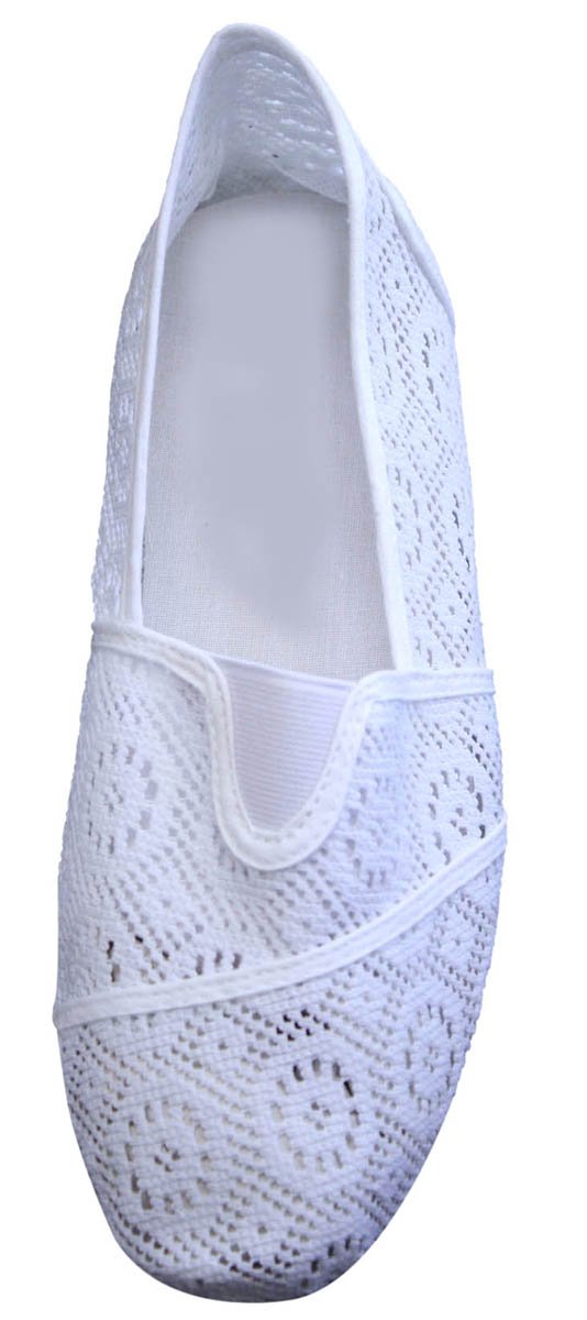 Dona Michi Womens Canvas Crochet Slip on Shoes
