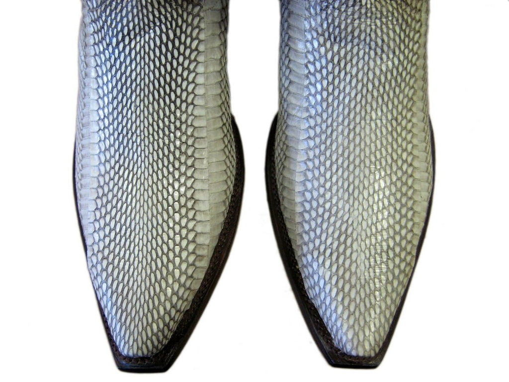 Men's Los Altos Genuine Cobra Snake Belly Snip Toe Natural Western Cowboy Boot