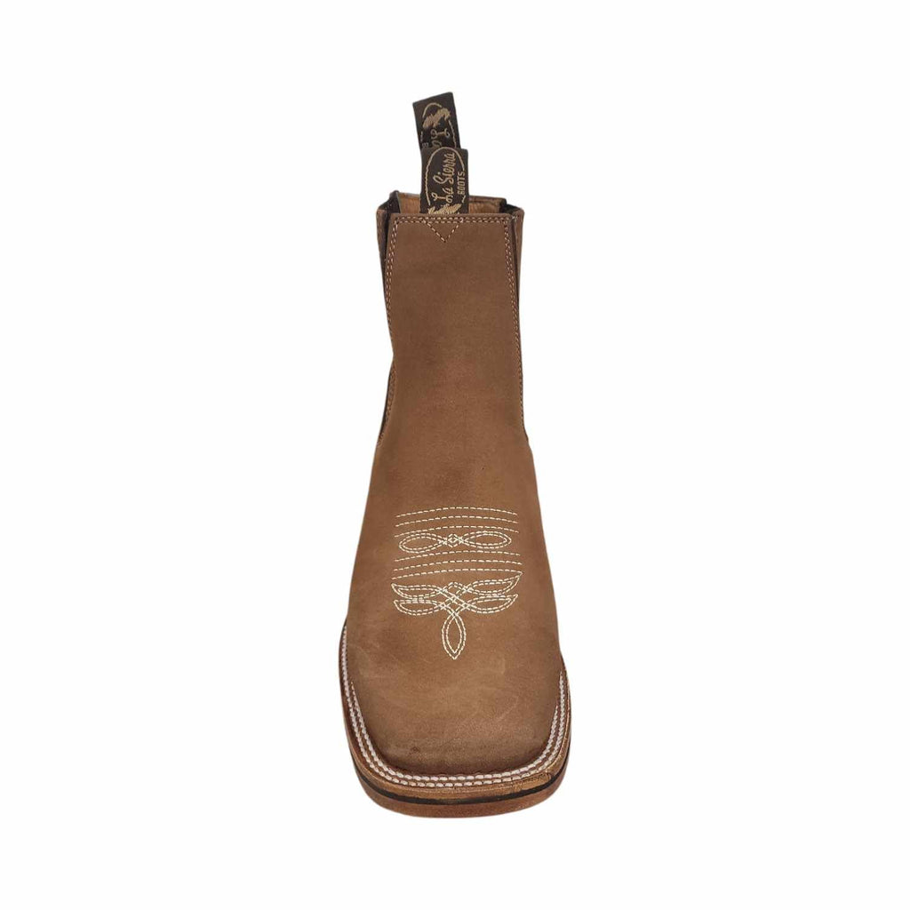 Dona Michi Men Genuine Nobuck Square Toe Leather Sole short Ankle Boots handcarfted Botines