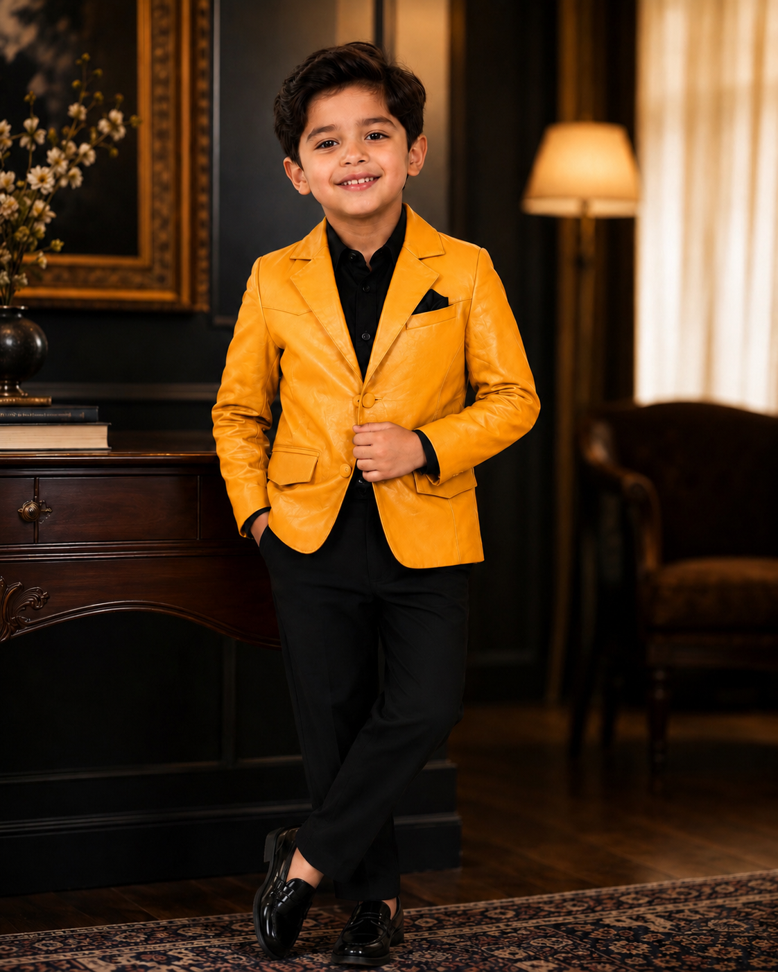 Kids Genuine Lambskin Leather Blazer – Mango
