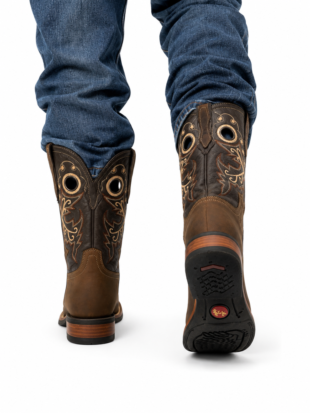 Men’s Handcrafted Genuine Cowhide Leather Rodeo Western Cowboy Boots – Brown