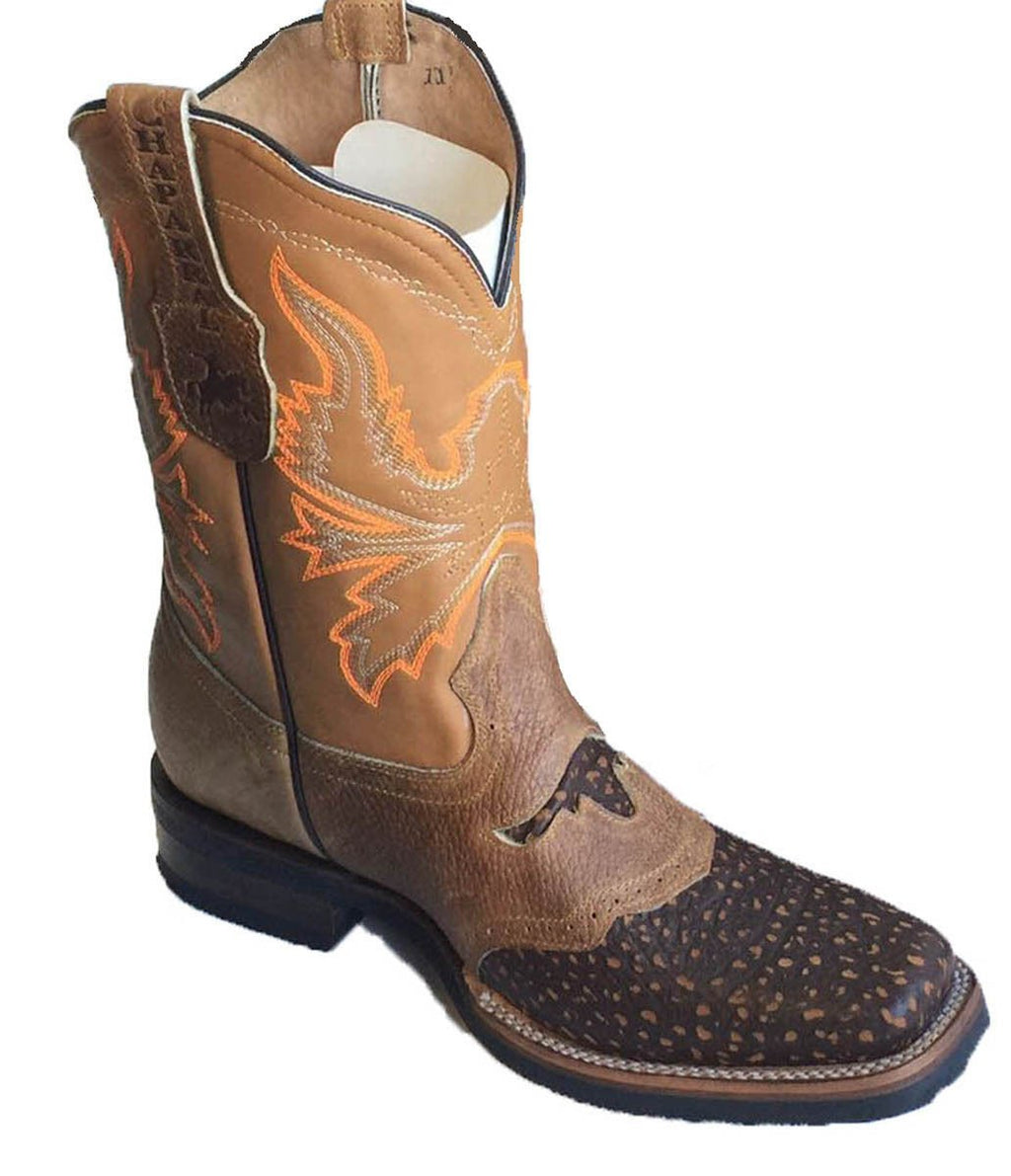 Men Cowboy Boots Genuine Cowhide Leather Crocodile Print Rodeo Boots