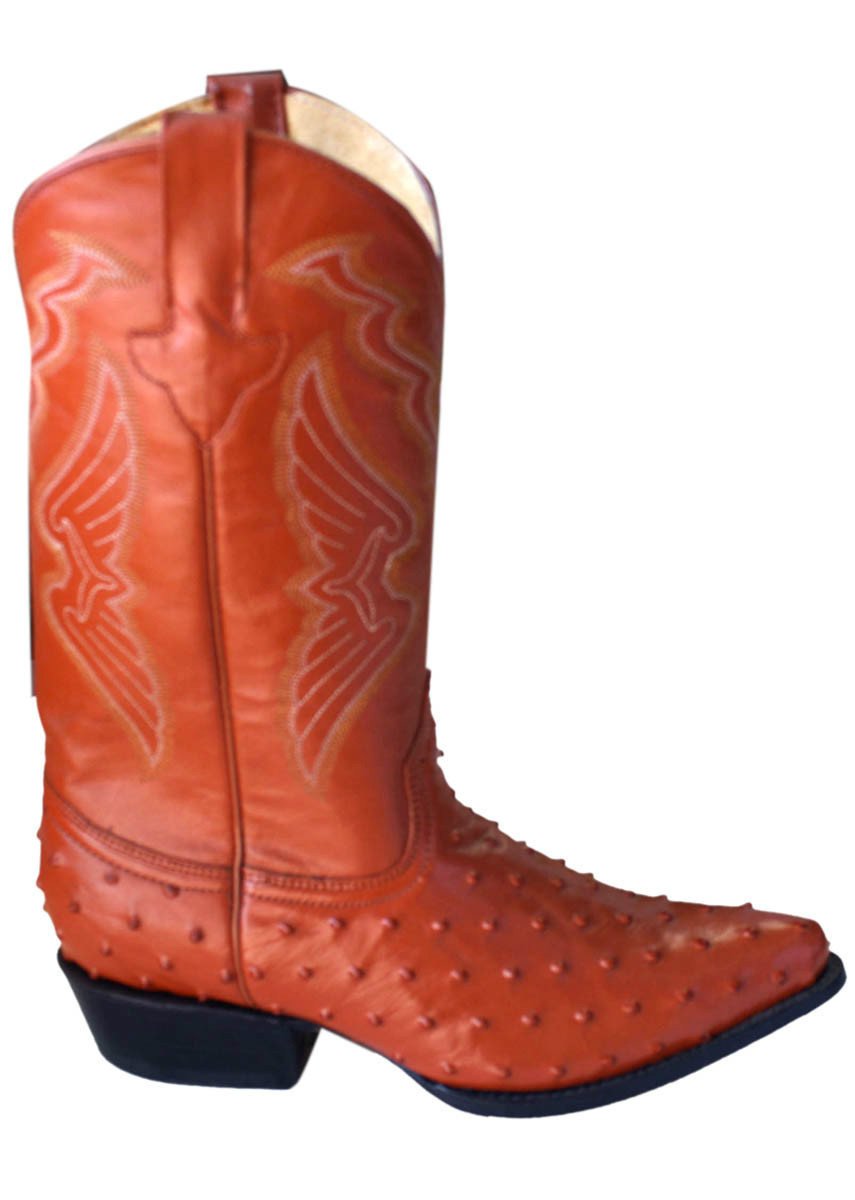 Ostrich Design Genuine Leather Handcrafted Cowboy Men Western Boots