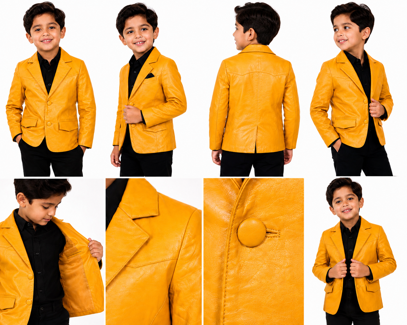 Kids Genuine Lambskin Leather Blazer – Mango