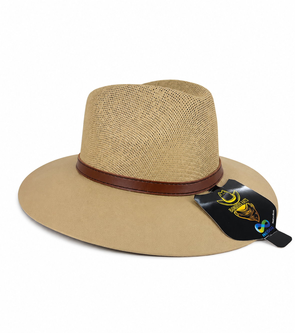 Men’s Wide Brim Woven Fedora Hat – Lightweight Western Rancher Style