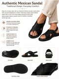 Men’s Authentic Mexican Leather Sandals – Black Cross-Strap Design