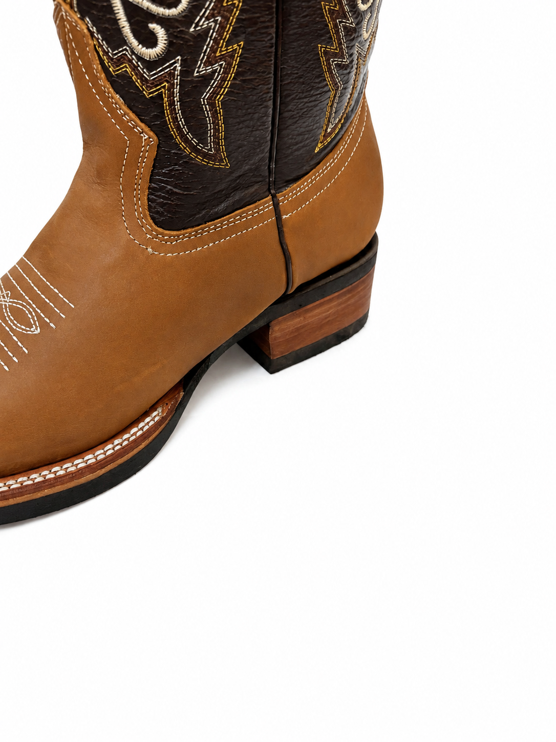 Men’s Handcrafted Genuine Leather Cowboy Rodeo Boots – Western Square Toe