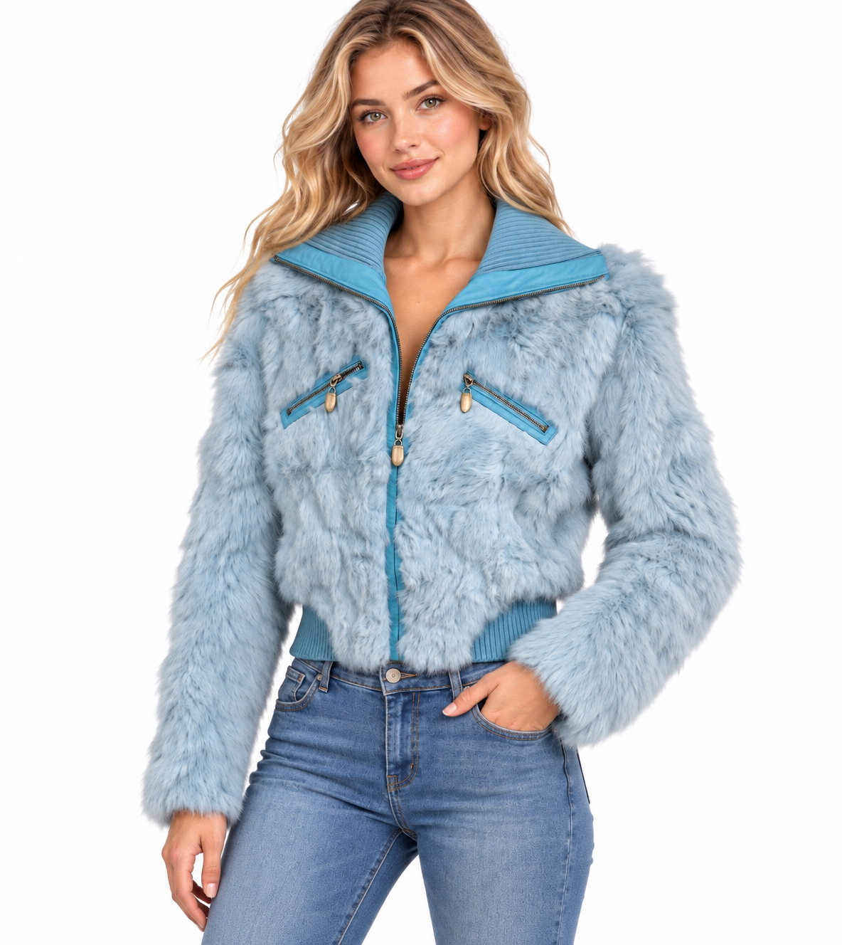 Women’s Wilsons Leather Maxima Genuine Leather & Rabbit Fur Jacket
