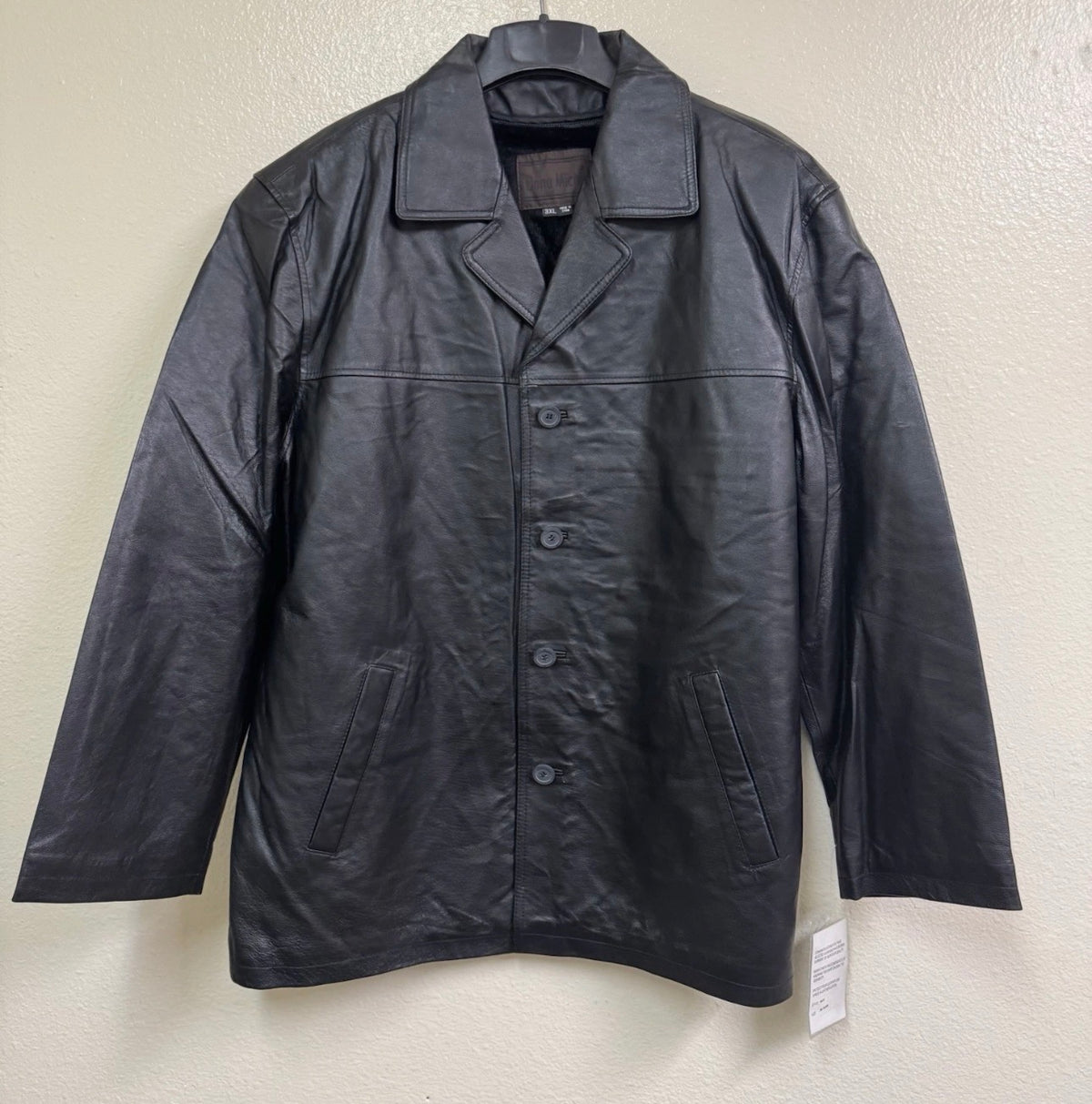 Men’s Black Genuine Leather Four-Button Jacket