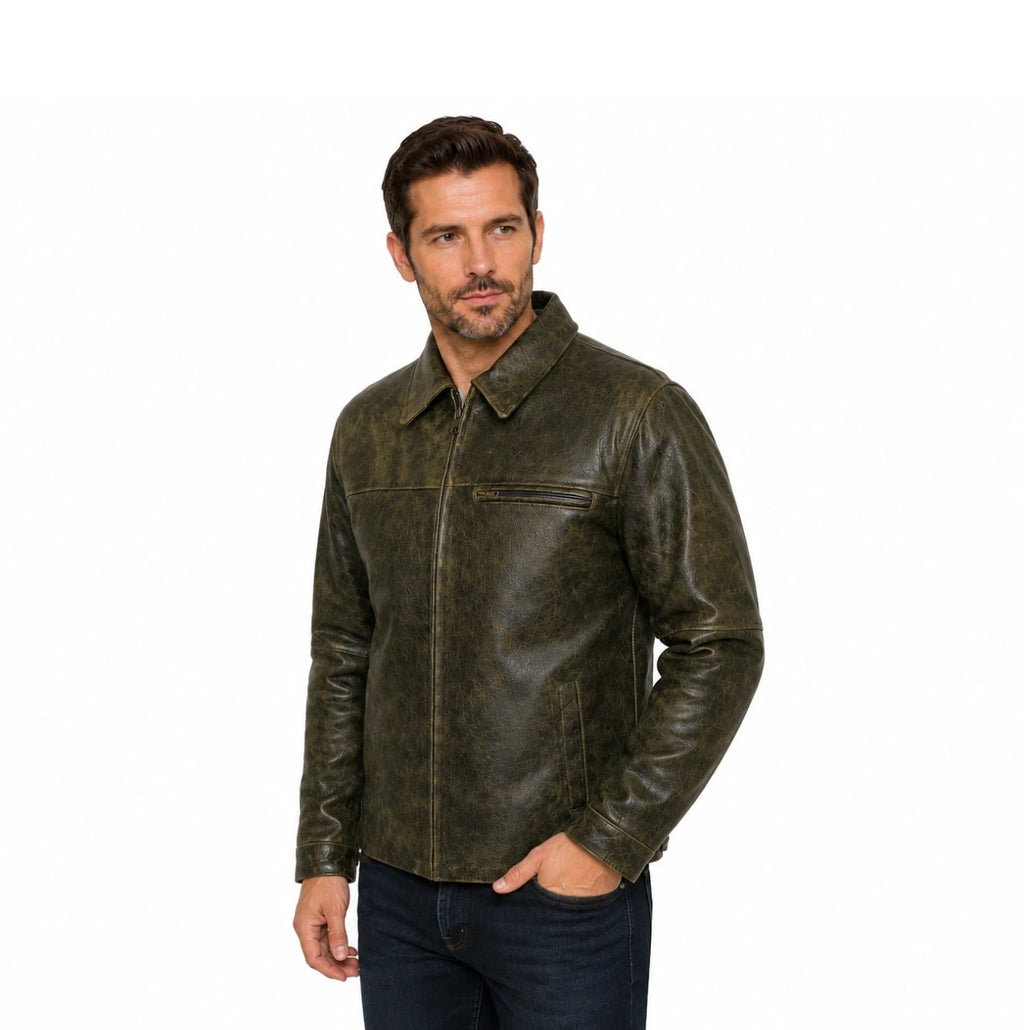 Men’s Genuine Leather Distressed Brown Vintage Jacket