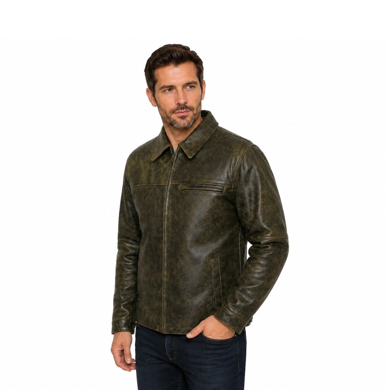 Men’s Genuine Leather Distressed Brown Vintage Jacket
