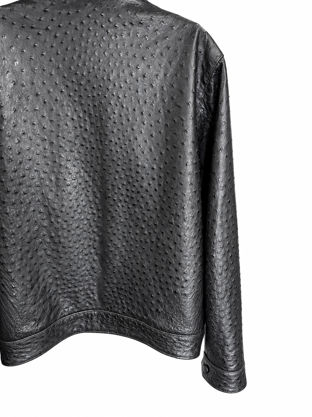 100% Genuine Full-Quill Ostrich Leather Jacket — Not Embossed