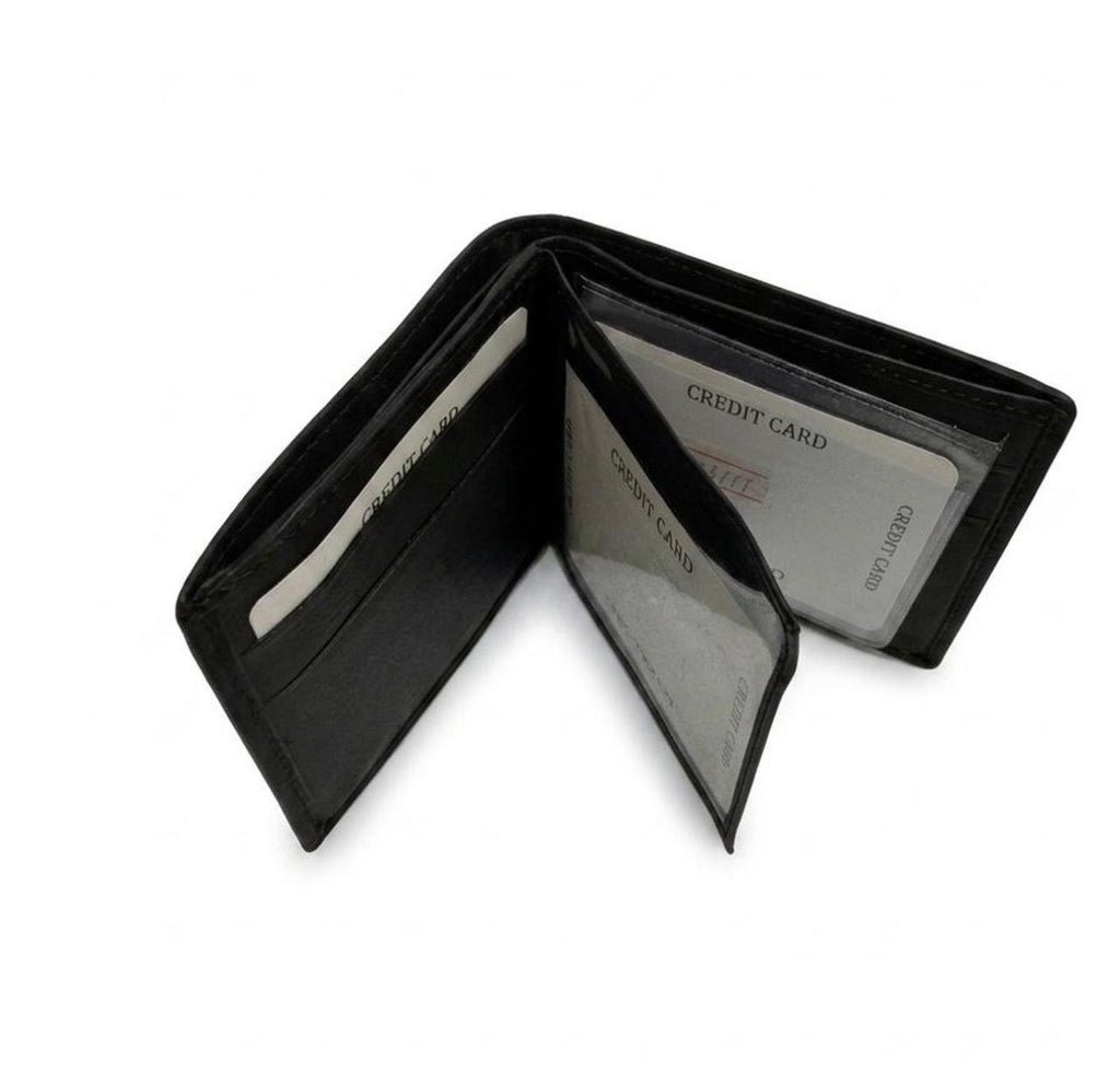 Men’s Genuine Leather Bifold Wallet with ID Window & Card Slots