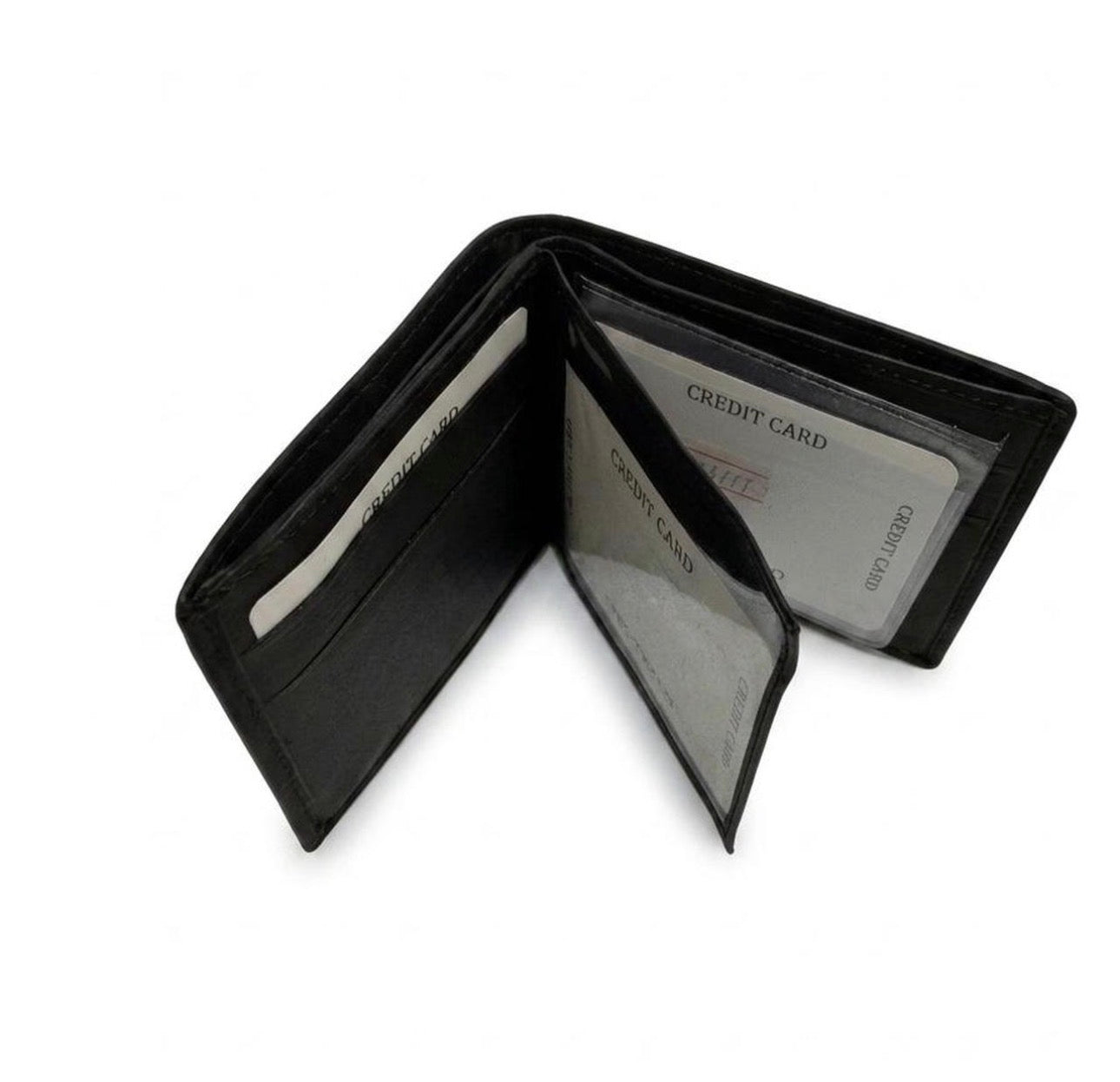 Men’s Genuine Leather Bifold Wallet with ID Window & Card Slots