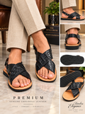 Genuine Crocodile Leather Sandals Men Cross Strap Rubber Sole Made in USA