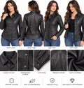 Women's Genuine Leather Shirt Jacket – Black Long Sleeve Button-Down