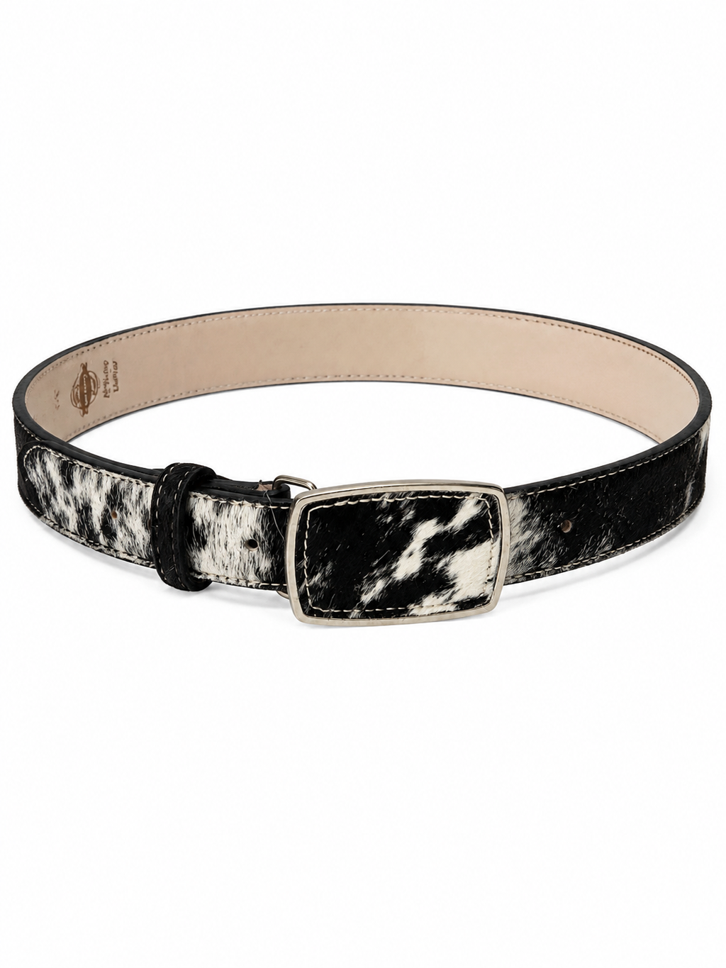 Genuine Cowhide Hair -on Leather Western Belt