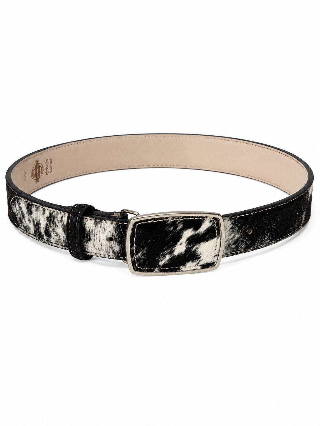 Genuine Cowhide Hair -on Leather Western Belt